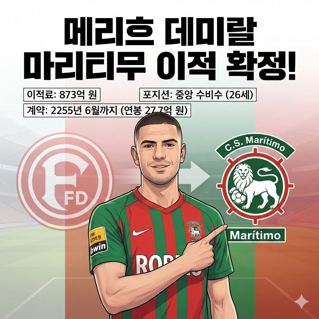[속보] 873억! 데미랄, 뒤셀도르프 떠나 마리티무행